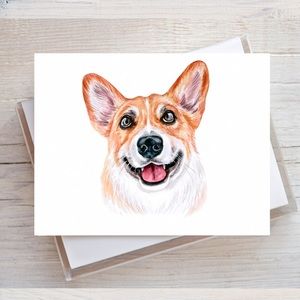 Personalized Dog Notecard Set / Corgi Stationery Note Card Set